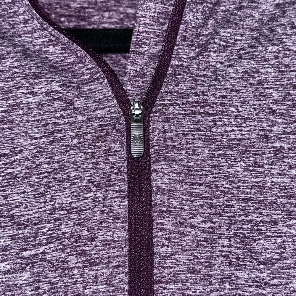 Lululemon Its Rulu Half Zip 6 Heathered Dark Red Space Dye Pullover Running Top - Picture 2 of 6
